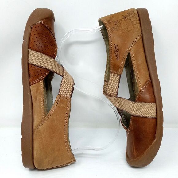 Keen Lower East Side Mary Jane Shoes Size 8.5 Leather Crossover Strap Slip On - Picture 6 of 9